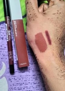Maybelline Superstate Matte Lipstick Shad 30 Amazonian And Lip Liner