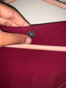 Maroon Embroidered Top