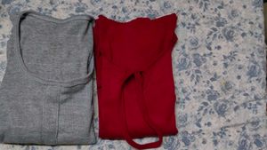 grey &amp; Red Long Sleeve Top