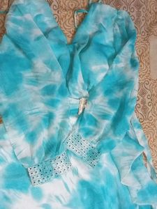 Blue &amp; White Tie-Dye Dress