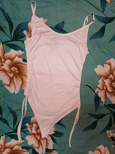 Shein Spaghetti Strap Ruched Tie-Up Leotard Top