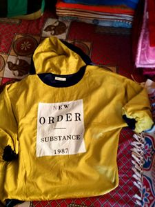 Yellow Graphic Hoodie double sided