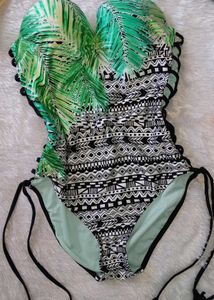 🥵👙 STYLISH Tropical Print Sexy Shiny Bodysuit ✨️