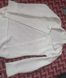 White Open Front Coat