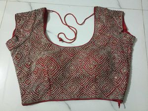 Red Beaded Blouse