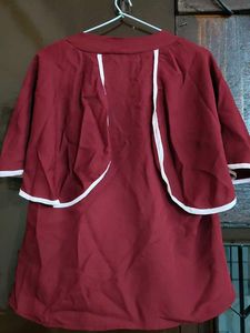 Maroon Cape Sleeve Blouse