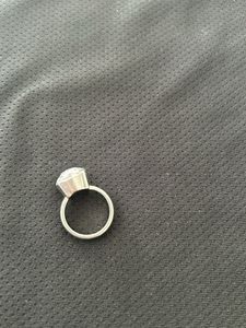 Artificial silver ring with a big diamond