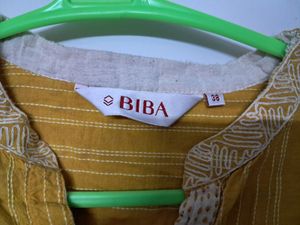 Biba Yellow Size 38 Embroidered Top