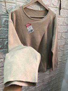Beige Long Sleeve Top