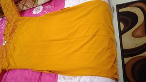Mustard color Kurti (Size XXL), brown dupatta free