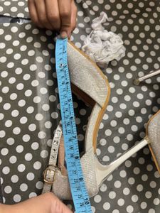 Elegant Silver Glitter Heels