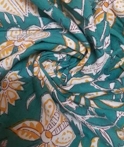 Floral Sea Green Kalamkari Print Kurti