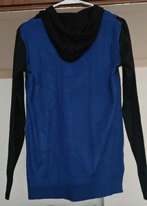 Blue Sweater With Hoodie