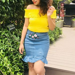 Frill Embroidery Designer Skirt