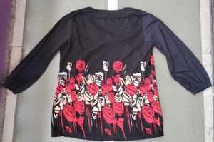 Floral Black Top For Women