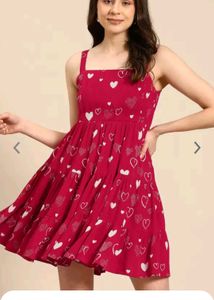 Print Square Neck Crepe Fit & Flare Mini Dress