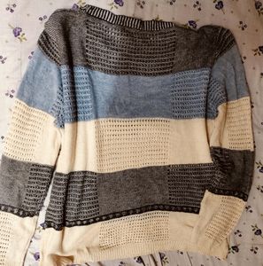 Blue and Beige Colour Top