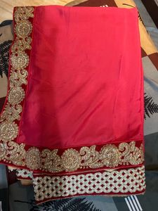 Elegant Pink &amp; Gold Saree