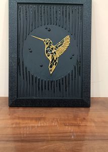 Modern Minimalistic Texture Wall Art-Hummingbird