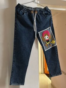 Embroidered Cartoon Jeans Cum Joggers