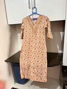 Libas Orange &amp; White Printed Salwar Set