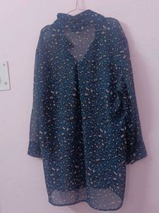 Animal Print Sheer Top