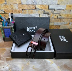 Mont Blanc Wallet Belt Set First Copy