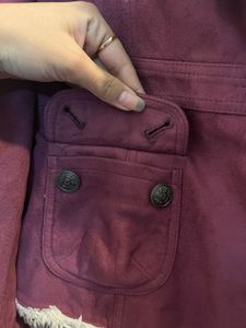 Korean Style Magenta Colour Coat