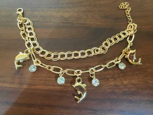 Brand New Gold Dolphin Charm Bracelet
