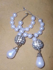 Pearl & Rhinestone Drop Earrings