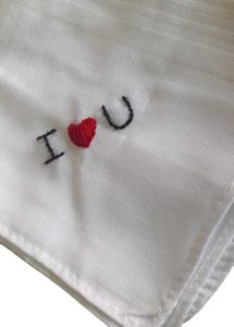 Love Symbol Embroidery Kerchief Pack Of 2 King Siz