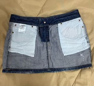Distressed Denim Mini Skirt