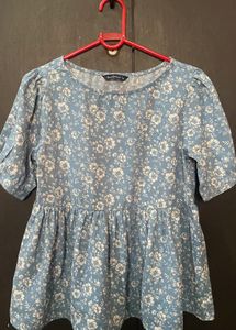 Flowery Blue Women Top