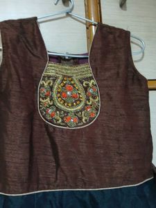 Brown &amp; Blue Printed Dress