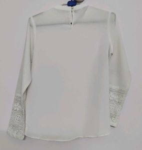White Ruffle Blouse