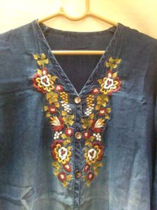 Embroidered Denim Tunic