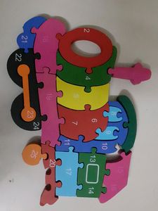 Wooden Train Puzzle Alphabets Numbers