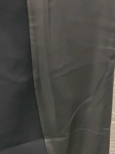 Black Partially Leather Pants