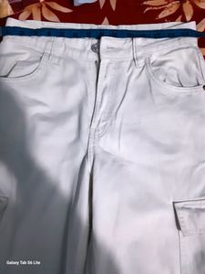 Bershka White Denim Cargo