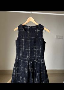 Chic Plaid Sleeveless Tweed Dress