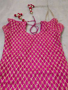 Beautiful Magenta Kurta With Dupatta