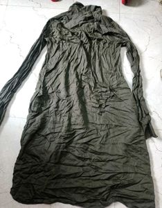 Olive Shirt Dress (LESS PRICE)
