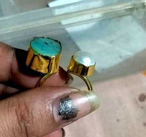 semi precious stones ring with real