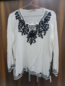 Cotton Chikankari Short Kurti
