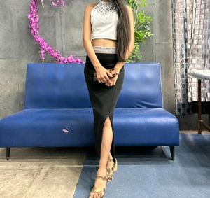 Shein Thread Worked Crop Top White