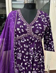 Purple Floral Print Fabric