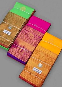 Elegant rose 🌹 &amp; Gold Saree