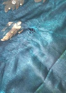 Elegant Teal Saree without blouse 🌟