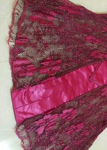 Vintage Maroon Lace Blouse