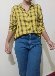 Yellow Plaid Button-Down Shirt
